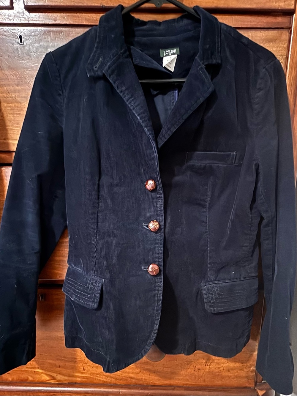 J. Crew Navy Corduroy Blazer with Decorative Buttons